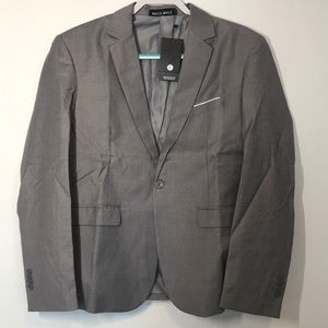 Men's Solid Blazer Slim Fit Notch Lapel One Button